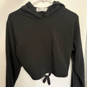 Roma Concept Black Hooded Crop Top